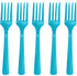 Elegant Caribbean Blue Plastic Fork (Pack Of 20) - Eco-Friendly, Durable & Eye-catching, Perfect For Parties & Events...