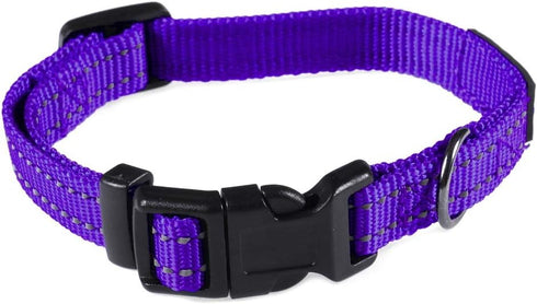 Max and Neo NEO Nylon Buckle Reflective Dog Collar - We Donate a Collar to a Dog Rescue for Every Collar Sold (X-Small, Purple)...