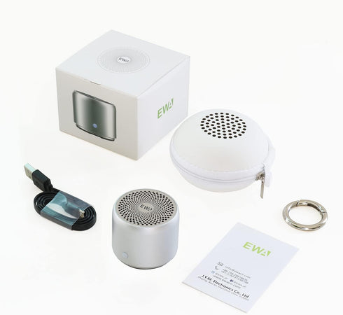 Travel Case Packed, Wireless Mini Bluetooth Speaker with Custom Bass Radiator. EWA A106, Small But Loud, The Next Generation of Portable Speakers ...