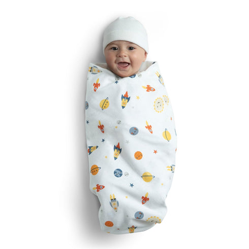 Delta Children 100% Cotton Flannel Baby Receiving Blankets for Girls and Boys – 30x30 Inches (Pack of 2), Space Exploration...