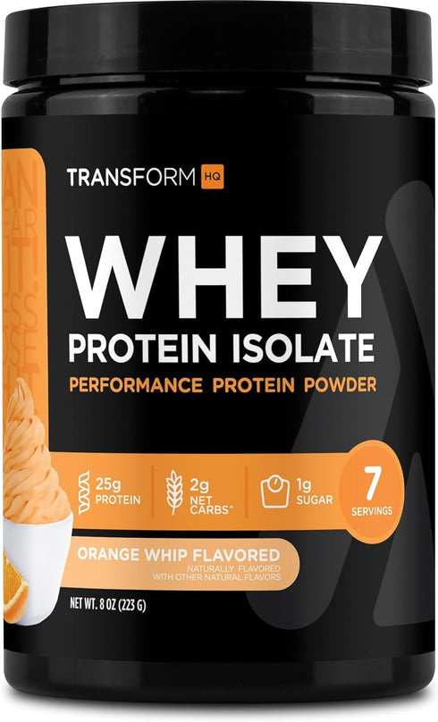 TransformHQ Whey Protein Isolate (WPI) Orange Whip Flavored 7 Servings - Preformance Protein Powder...