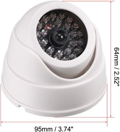 Dummy Fake Security Dome Camera Simulated Surveillance Cameras for Home & Business Security Outdoor/Indoor use with Flashing Red LED Light & Secur...
