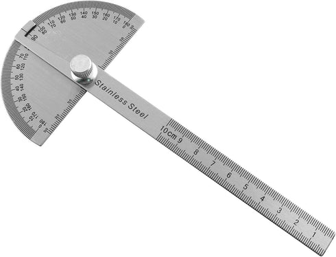 Stainless Steel 180 Degree Protractor Angle Finder Arm Rotary Measuring Ruler 10cm...