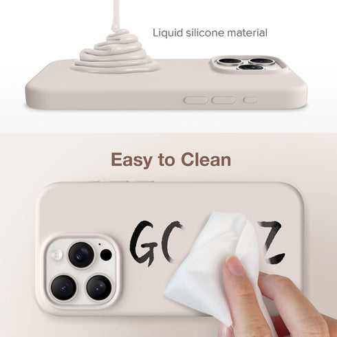 GONEZ for iPhone 15 Pro Max Case Silicone, Compatible with Magsafe, 2X Camera Protector + 2X Screen Protector, Soft Anti-Scratch Microfiber Lining...