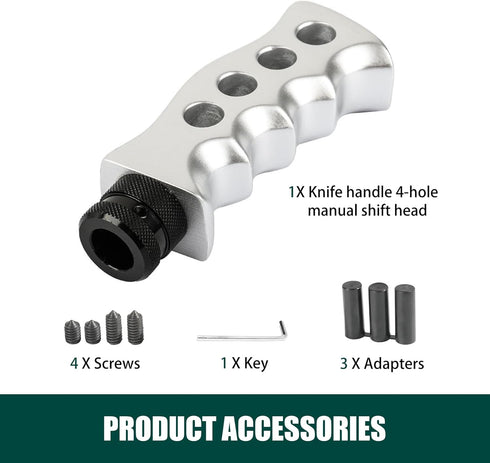1 PC Car Personalized Shift Knob, Creative Four-Hole Handle Shape Manual Gear Shift Headband M8/M10/M12 Adapter, Universal Decorative Modification...