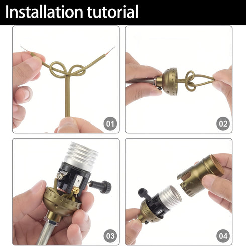 Lamp Rewire Kit, 10 Foot Matching Cord, 3 Way Socket and Essential Hardware, Table and Floor Lamps Socket Replacement, Rewire and Repair, DIY Ligh...