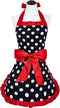 Violet Mist Vintage Apron for Women with Pockets - Cute Polka Dot Retro Stylish Apron, Red...