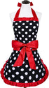 Violet Mist Vintage Apron for Women with Pockets - Cute Polka Dot Retro Stylish Apron, Red...