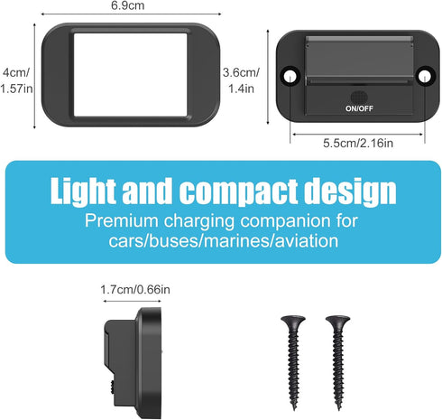 12V USB Outlet Surface Mount Lightweight PD USB C 30W and QC 3.0 18W USB Ports for Car, 12 Volt USB Cigarette Lighter Replacement Charger Socket P...