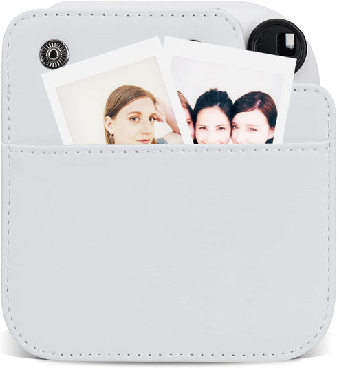 PU Leather Camera Case Compatible with Instax Mini 12 Instant Camera with Adjustable Strap and Pocket (White)...