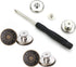 GIYOMI 20mm No Sewing Jeans Buttons Replacement Kit with Metal Base,12 Sets Nailess Removable Metal Buttons Replacement Repair Combo Thread Rivets...