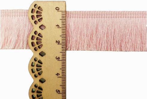 FQTANJU 1" Wide Decorative Polyester Fringe Trim, Lace Trim, 5 Yards (Light Pink)...