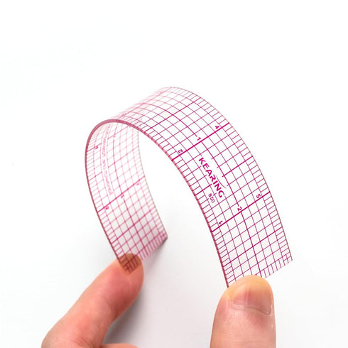 Clear Graph Ruler Fashion Design Ruler, Sandwich Line, 1 x 6", Transparent Pattern Making Dress Making Ruler for Sewing Quilting...