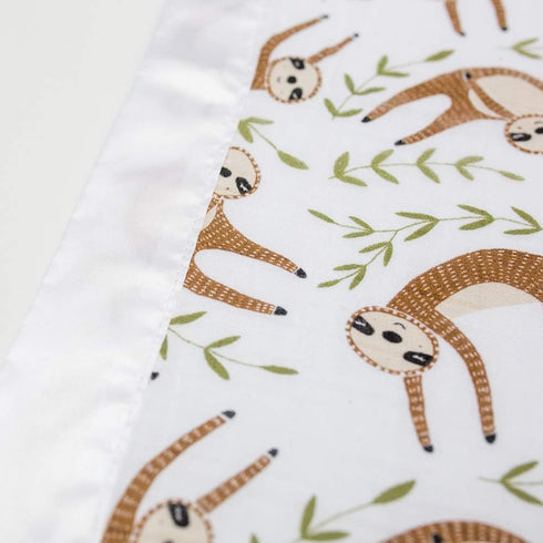 lulujo Baby Security Lovie Blankets| Unisex Softest Breathable Cotton Muslin Security Blanket with Silky Satin Trim| Neutral Comforting Blanket fo...