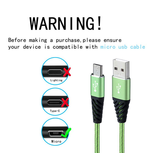 Micro USB Cable 6FT 4-Pack Phone Charger Android Nylon Braided Android Charger Cables Fast Charging Compatible with Samsung Galaxy J8/J7/S7/S6/Edg...