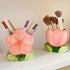 Pen Holder for Office Desk Accessories Aesthetic Pink Makeup Brush Holder Pencil Holder Cute Tulips Home Decor Birthday Gifts for Women Vanity Too...