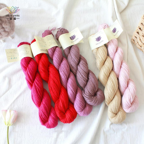 Lotus Yarns Silky Cashmere Fingering Weight Knitting Yarn Skein Shiny Soft and Breathable Crochet Yarn, Great for Shawl, Scarves, Top and Craft Pr...