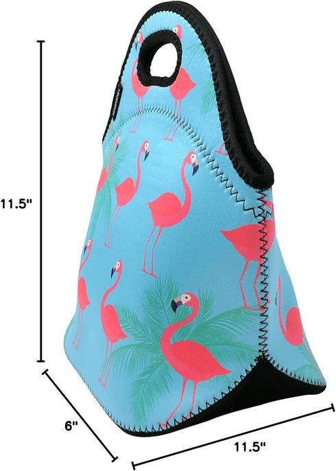 Wrapables® Insulated Neoprene Lunch Bag, Flamingoes...