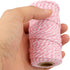 jijAcraft Pink and White Twine String, 328 Feet Christmas Bakers Twine String, 2MM Heavy Duty Packing String for DIY Crafts, Christmas Decoration,...