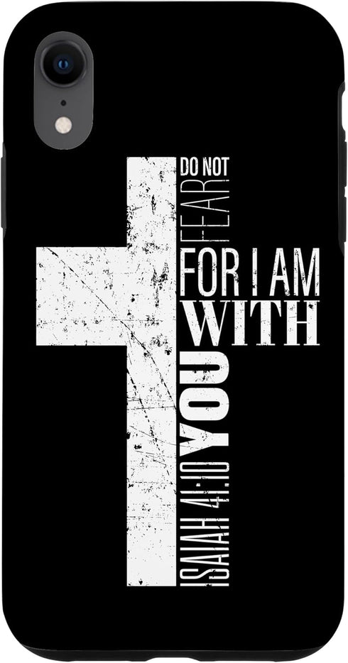iPhone XR Bible Verse Phone Case Men Dad Isaiah 41 10 Christian Cross Case...