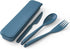 Large Portable Cutlery Set, Reusable Plastic Utensils Set with Case, Knife Fork and Spoon Sets Travel Flatware, Camping Utensil Sets for Lunch Box...