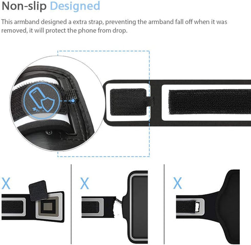 Galaxy S25 S24 Armband, JEMACHE Water Resistant Gym Running Workouts Phone Arm Band for Samsung Galaxy S25 S24 S23 S22 S21 with Card Holder (Black...