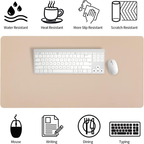 Leather Desk Pad, Large Mouse Pad, Leather Desk Blotter, Non-Slip Desk Pad Protector, Office Desk Pad, Waterproof Desk Mat for Home Office and Dec...