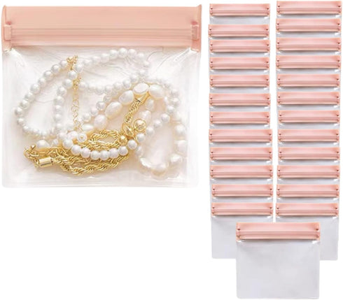 25 PCS EVA Plastic Packing Bags, Transparent Sealable Pouches Ziplock Storage Bags, Anti Tarnish Resealable Poly Bags for Holding Jewelries, Brace...