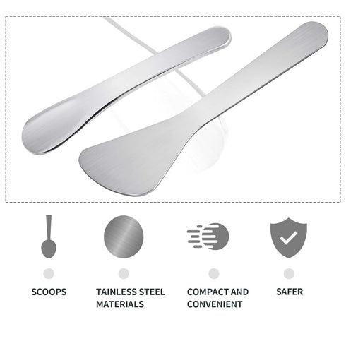 2Pcs Mini Metal Cosmetic Spatulas, Makeup Spatulas, Skincare Spatula, Cream Spatula, Beauty Accessories for Mixing and Sampling Plant Masks, Skin ...