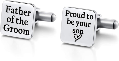 Father of The Groom Cufflinks, Father of The Groom Gift from Son for Wedding, Proud to be Your Son Cuff Links...