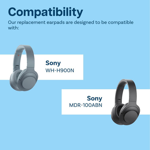 Ear Pads Replacement for Sony WH-H900N / Sony MDR-100ABN Noise Cancelling Headphone by MMOBIEL - Memory Foam and Protein PU Ear Pad Cushions - Noi...