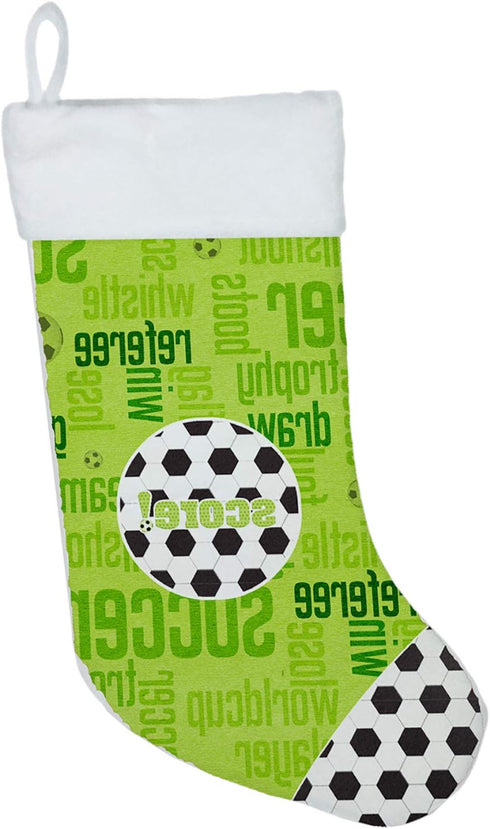 Caroline's Treasures SB3154-CS Soccer Score Christmas Stocking Fireplace Hanging Stockings Christmas Season Party Decor Family Holiday Decorations...