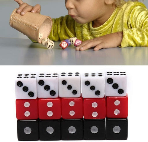 100Pcs 8mm Acrylic Dice White Black Gaming Dice Standard Six Sided Decider Board Game Dice Dice Set Dice Set D&d Polyhedral Dice Set Metal Dice Se...