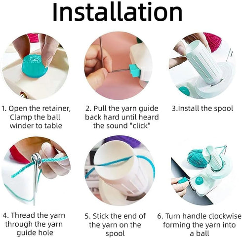 Ayasee Yarn Ball Winder for Crocheting & Knitting, Yarn Baller Winder Hands Operated Swift Yarn Tabletop Clamp, Crochet Tools, Knitting Supplies...