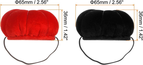 HARFINGTON 2pcs Velvet Wrist Pin Cushion Pumpkin Needle Sewing Pin Holder with Elastic Wrist Strap Fit All Wrist Sizes for Sewing Quilting Needlew...