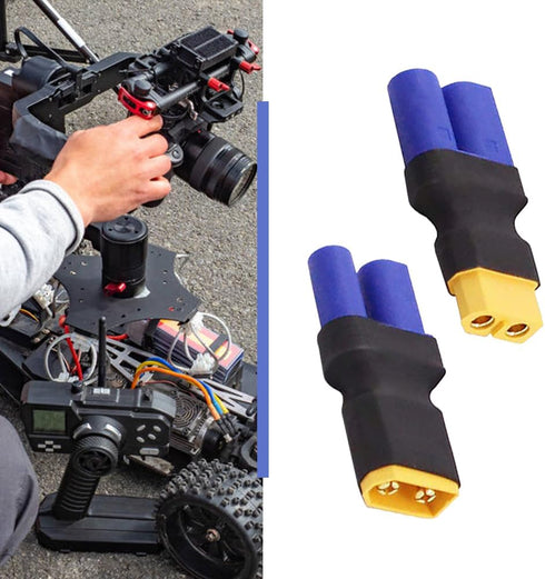 EC5 to XT60 Adapter,XT60 to EC5 Connector without Wires RC LiPo Battery Connectors (EC5 to XT60 Male & Female Adapter)...
