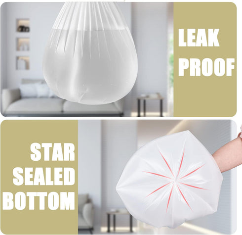 Small Trash Bags 4 Gallon - 100 Count 4 Gallon Trash Bag, Small Garbage Bags for Office Bedroom Bathroom Trash Bags, White 4 Gal Small Trash Can L...