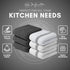 Infinitee Xclusives 100% Cotton Kitchen Towels - 15x25 Inch Ultra Soft Tea Towel, Super Absorbent Terry Dish Towels for Kitchen Linens |Grey|...