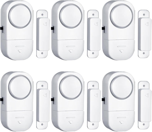 HIIXHC Door Window Alarm, 95DB Door Alarms for Kids Safety, Wireless Sensor Door Window Burglar Alarm-Window Pool Alarms for Home (6 Pack)...