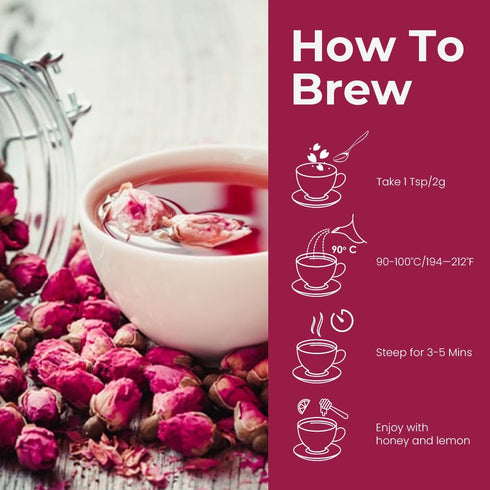 BLUE TEA - Rose Buds Herbal Tea - 1.06 Ounce | Grade A | DETOX TEA | Caffeine Free Herbal Tea - Vegan - GMO-Free - Food Grade Pet Jar |...