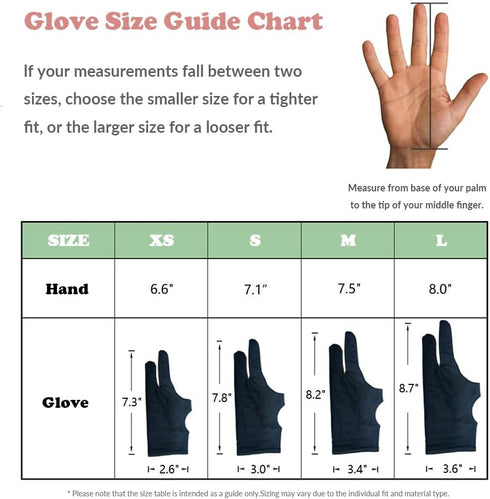 Drawing Glove, 3-Layer Palm Rejection Digital Art Glove for Graphic Tablet, Artist Gloves with Two Fingers for iPad, Paper Sketching, Smudge Guard...