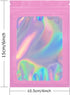 100 Pack Mylar Bags - 4 x 6 Inch Resealable Smell Proof Bags Foil Pouch Flat Bag with Front Window Pink...