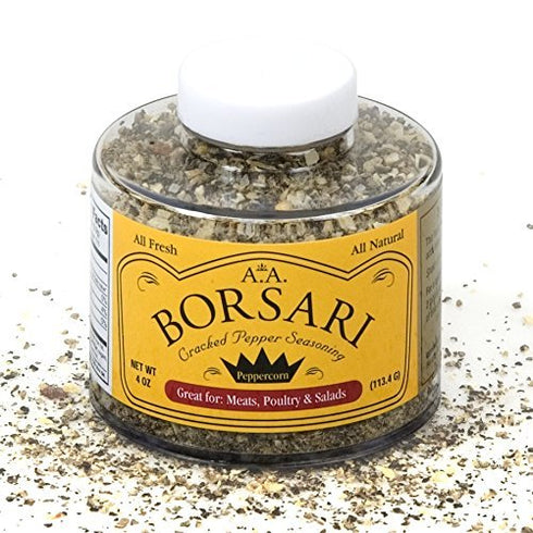 Borsari Seasoned Salt Combo - Multi-Use All Purpose Original and Cracked Pepper Seasonings - Gourmet Sea Salt Blends With Herbs and Spices - Glute...