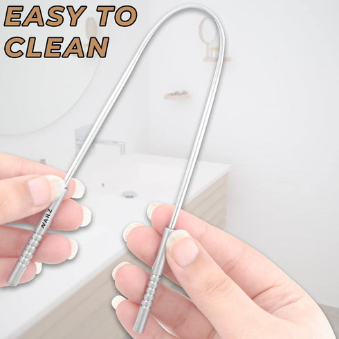 NARZ Tongue Scraper Professional Tongue Cleaner for Bad Breath Reusable Stainless Steel Tongue Scrapers for Oral Care with Dual Carved Handle for ...
