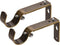 Curtain Rod Bracket Set of 2 for 1 Or 1 1/8 Inch Rods, Adjustable - Antique Brass...