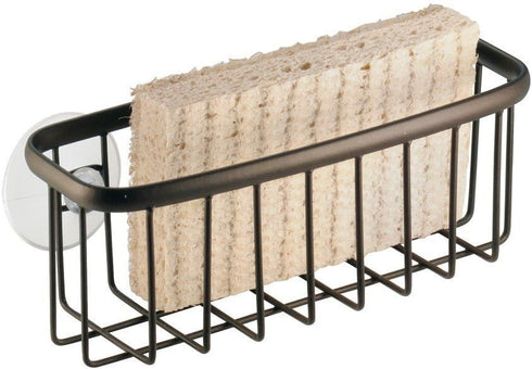 iDesign Axis Kitchen Sink Suction Holder for Sponges, Scrub Brushes, Soap - Bronze...