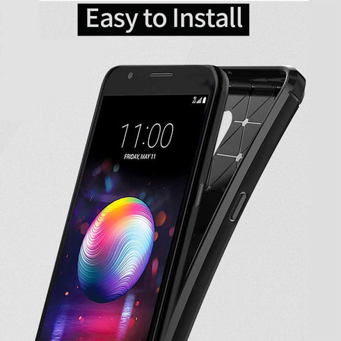 for LG K30 2018 Slim Case,LG Phoenix Plus Case,Thin Silicone Soft Skin Flexible TPU Carbon Fiber Anti-Scratch Shockproof Protective Cover for LG P...