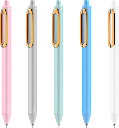 Aesthetic Gel Pens, 0.5 mm Fine Point Black Ink Pens, Quick Dry Smooth Writing Pens for Journaling Note Taking,Cute School Office Supplies,Gifts f...