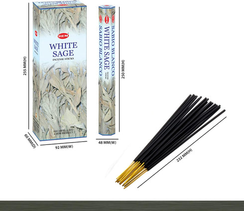Hem White Sage Tubes Incense, 20g, Box of Six...