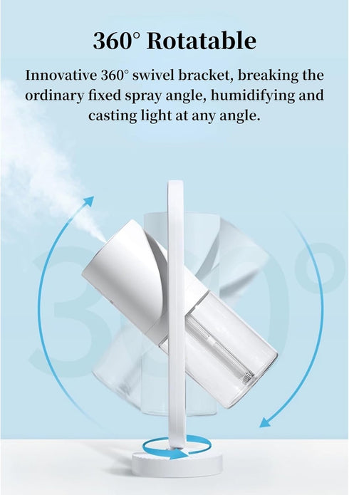 Portable Mini Humidifier, Compact 360° Rotating Cool Mist Air Humidifier Automatic Shutdown for Office for Home for Travel (#1)...